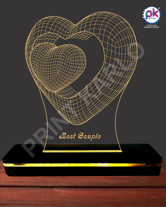 Acrylic LED Lamp- Best Couple Heart