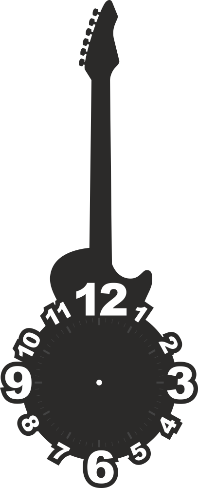 Guitar Shaped Clock Face